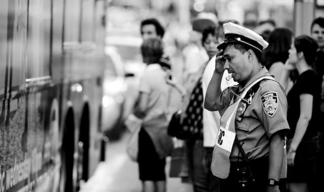 A frustrated Traffic Officer (picture taken with Canon EOS 1D Mark III and Canon EF 135mm F2 L USM )