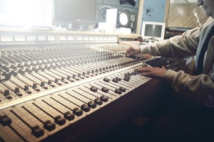 Sound producer at his mixing table